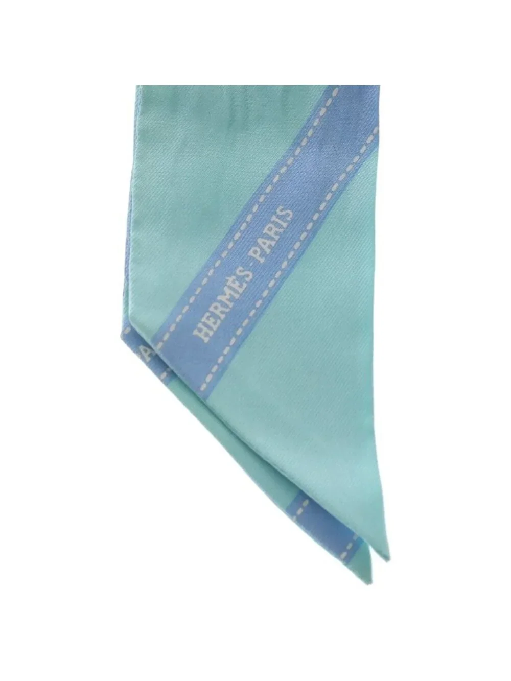 Hermes Twilly Bolduc Ribbon Blue Scarf - Picture 3 of 6